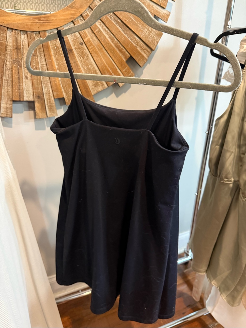 Z Supply Black Ribbed Slip Dress with Spaghetti Straps - Picture 3 of 4